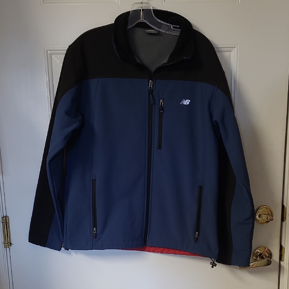 New Balance Men's Black and Dark Blue Performance Jacket
